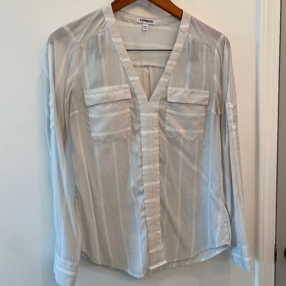 White and Grey Express Blouse